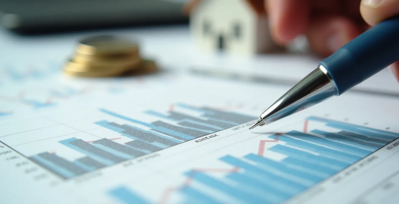 Analyse comparative des rendements entre immobilier et bourse sur bureau d'investisseur