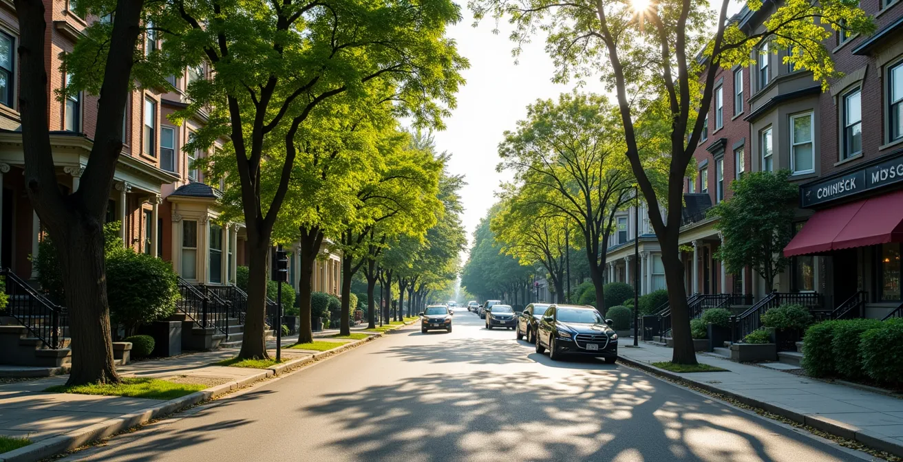 Vue comparative de deux rues adjacentes à Montréal montrant les différences d'environnement qui influencent les prix