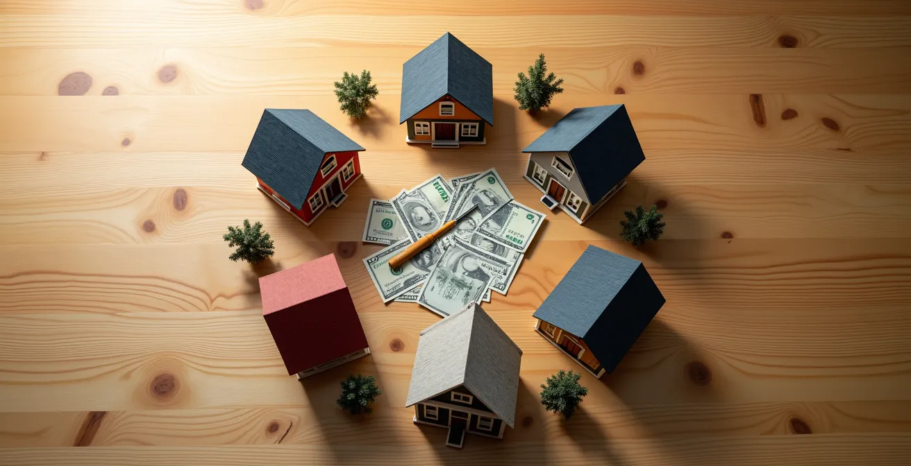 Séquence visuelle montrant les cinq étapes du BRRRR avec des propriétés québécoises