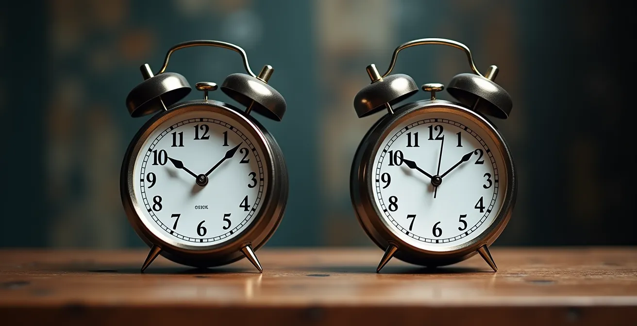 Graphique métaphorique montrant le délai entre hausse des taux et impact sur les prix immobiliers