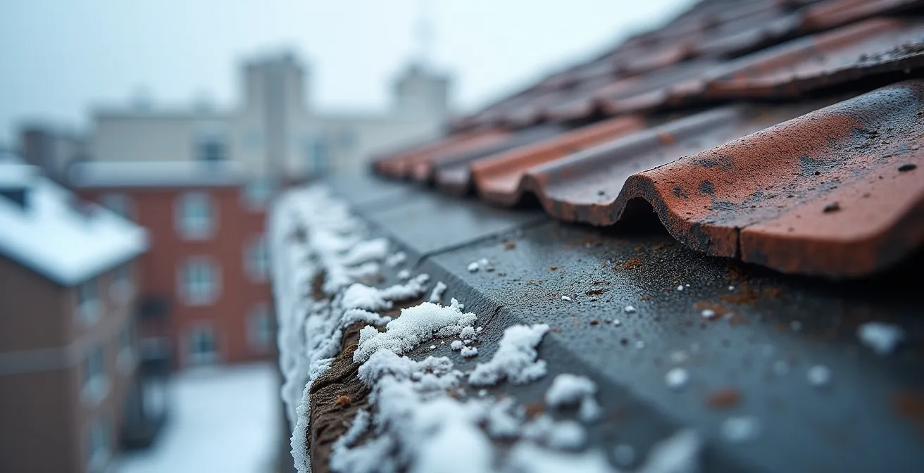 Inspection professionnelle d'une toiture de copropriété au Québec en conditions hivernales