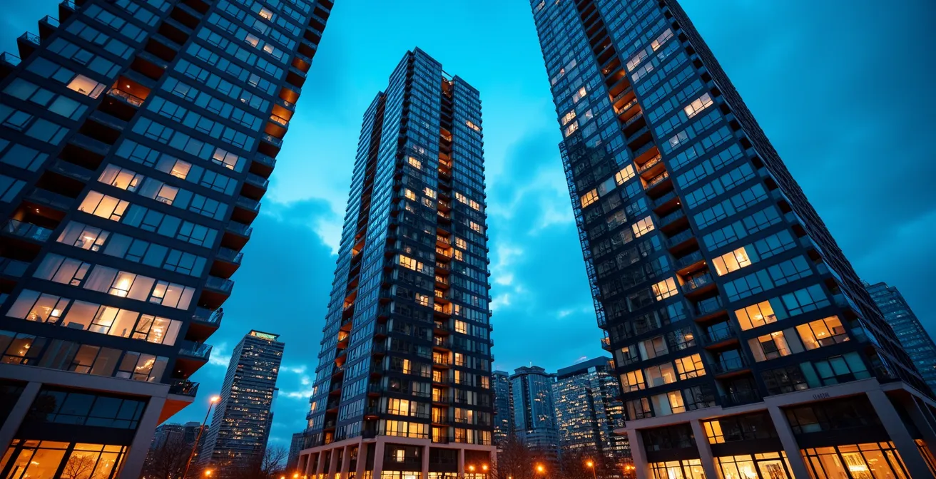 Immeubles de condos modernes dans le quartier Griffintown à Montréal