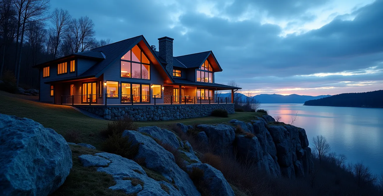 Propriété sur les hauteurs avec vue panoramique sur le lac Memphrémagog