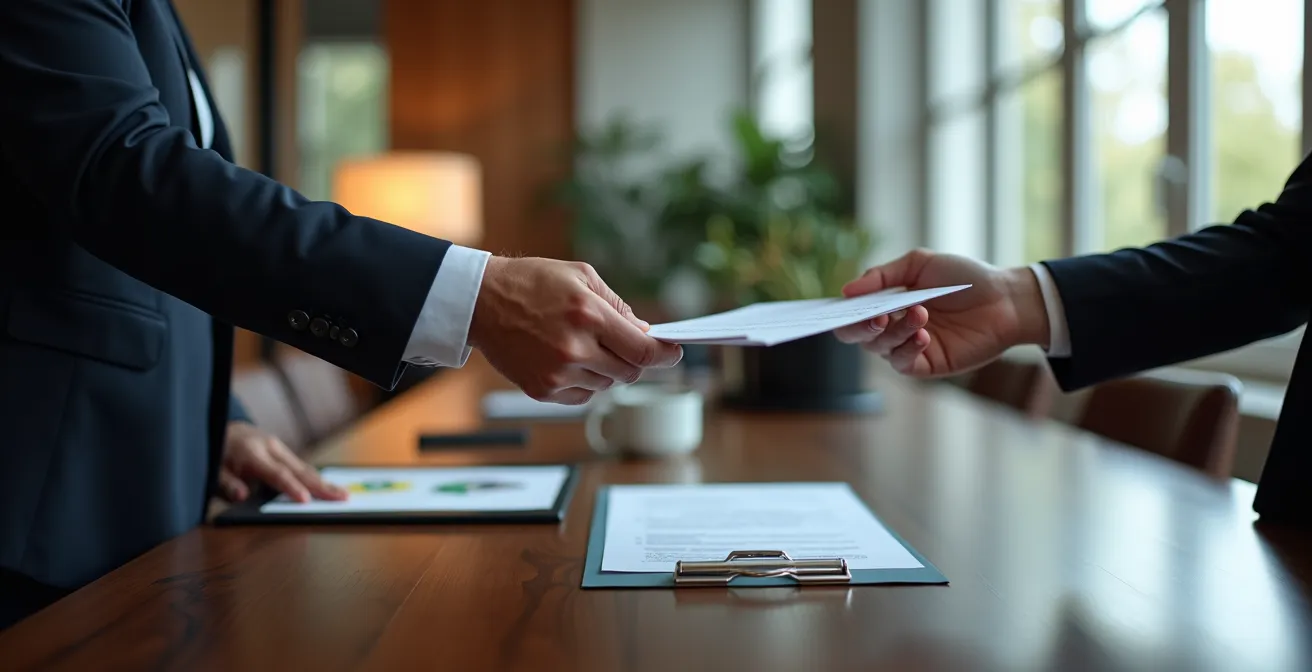 Négociation de contrat commercial dans un bureau professionnel