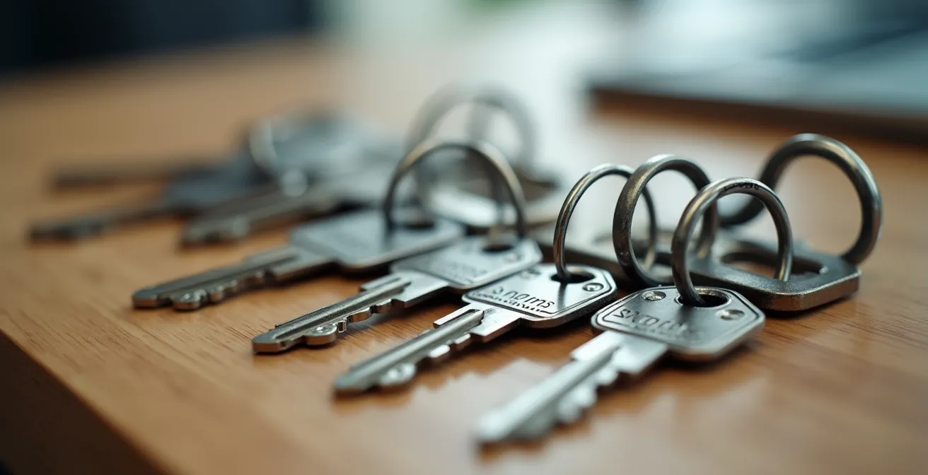 Organisation méthodique des clés et documents lors du transfert de propriété